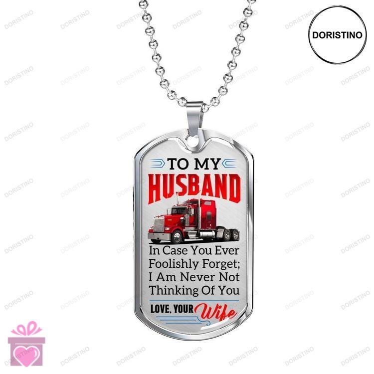 Dad Dog Tag Custom Picture Fathers Day Dog Tag For Trucker  Premium Dog Tag Necklace Doristino Trending Necklace